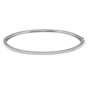 14K White Gold 1/2ct Diamond Bangle Bracelet