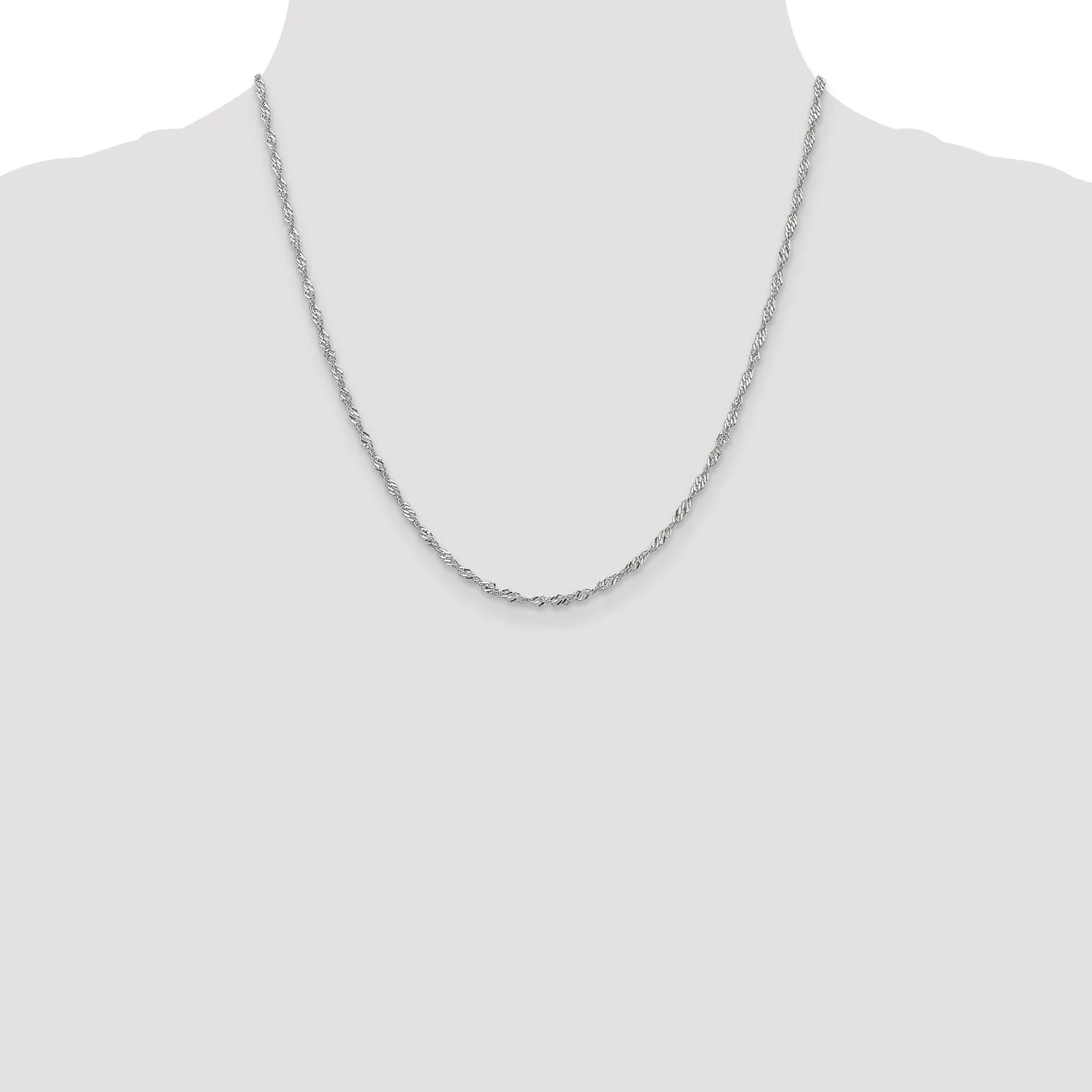 14K White Gold 1.9 mm Singapore Chain