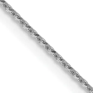 14K White Gold .80 mm Diamond Cut Cable Chain