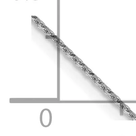 14K White Gold .80 mm Diamond Cut Cable Chain