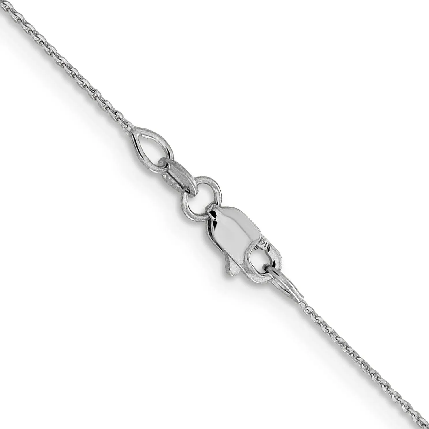 14K White Gold .80 mm Diamond Cut Cable Chain