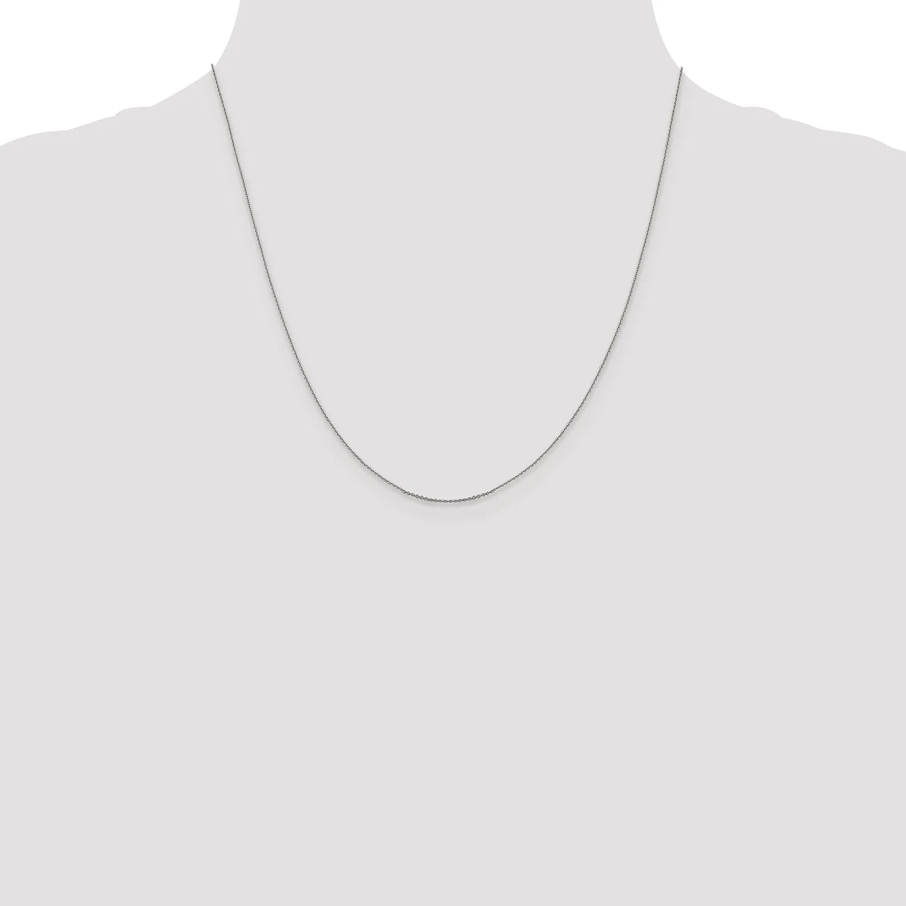 14K White Gold .80 mm Diamond Cut Cable Chain