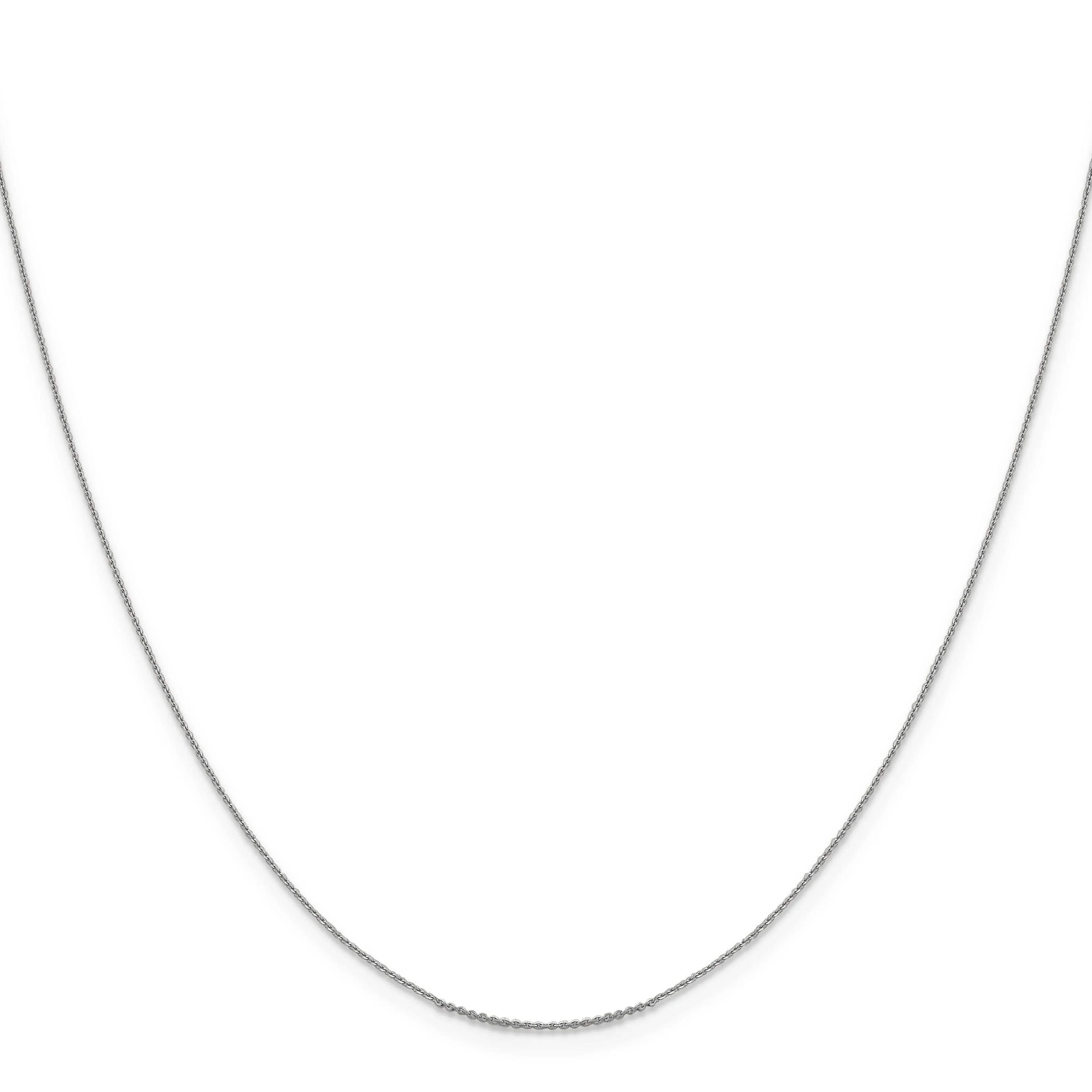 14K White Gold .80 mm Diamond Cut Cable Chain