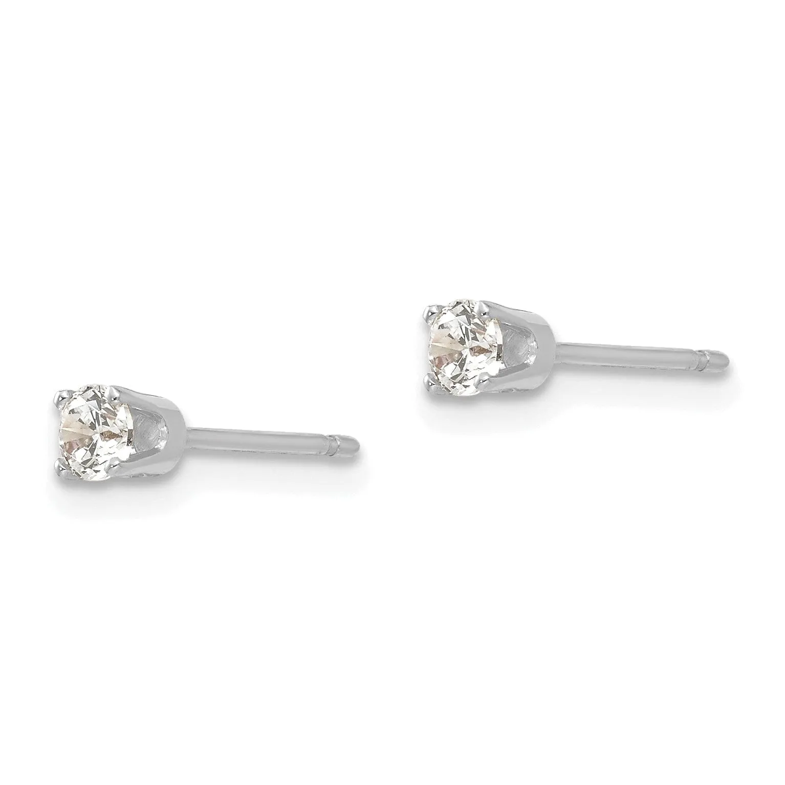 14k White Gold Cubic Zirconia Stud Earrings