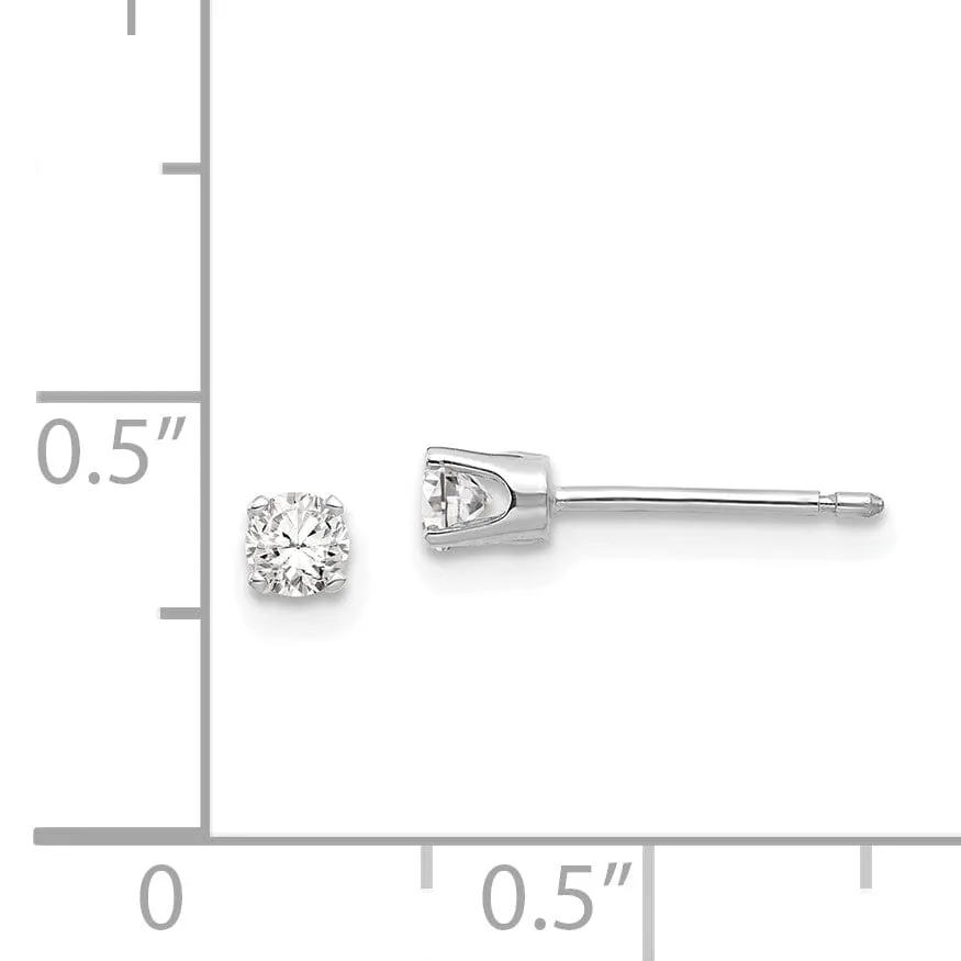 14k White Gold Cubic Zirconia Stud Earrings