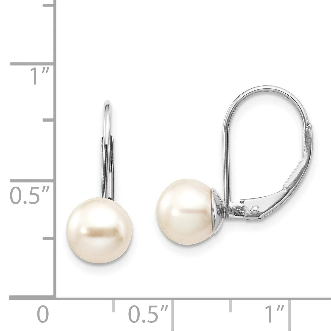 14k White Gold Freshwater Cultured Pearl Earrings