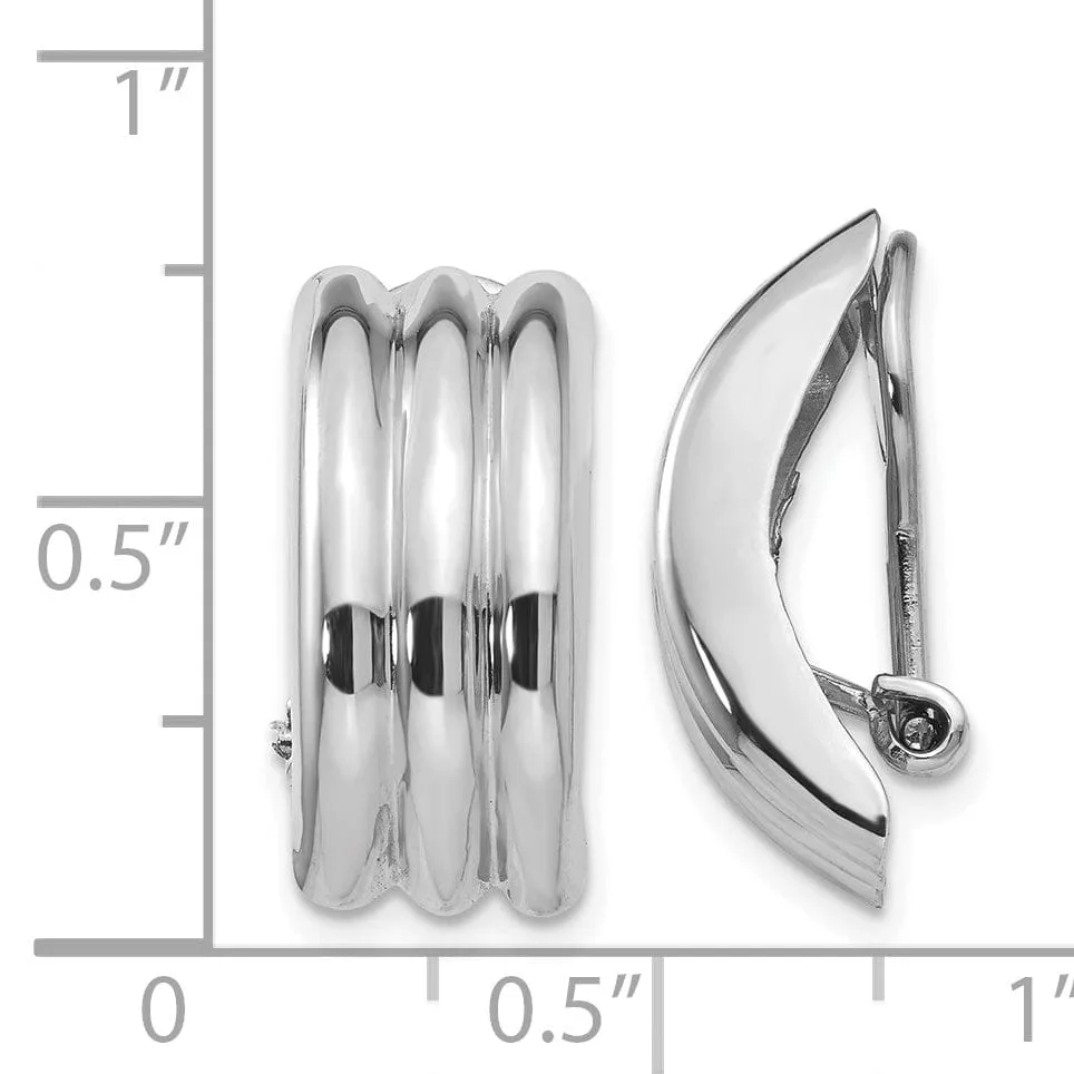 14k White Gold Omega Clip Non-Pierced Earrings