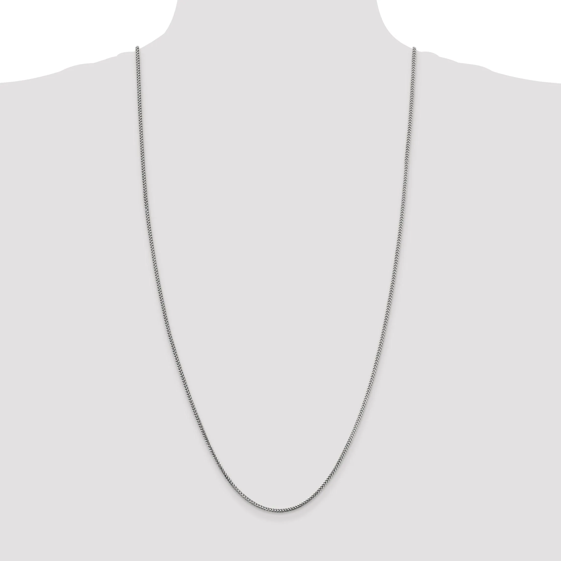 14k White Gold Polished 1.50mm Franco Chain