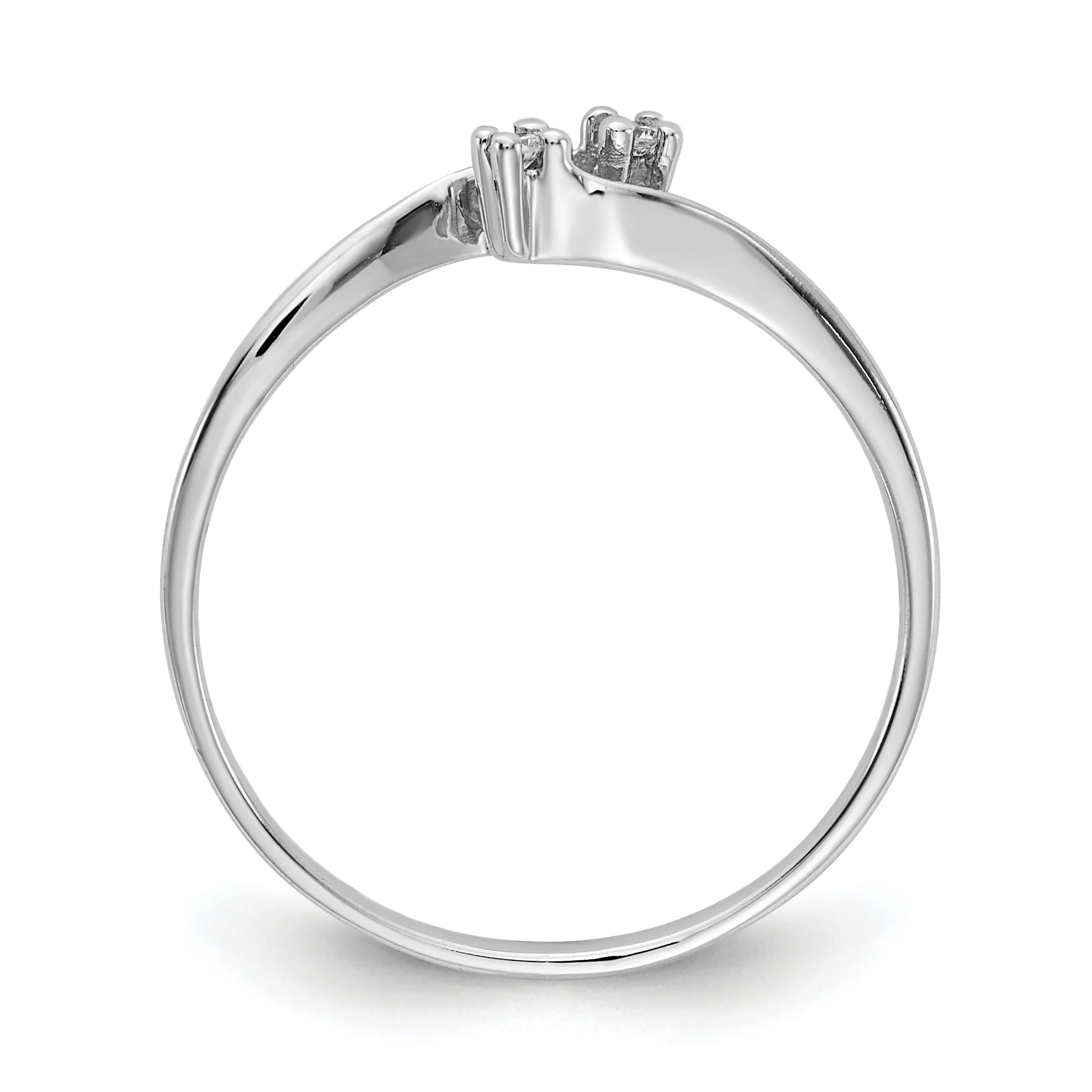 14k White Gold Polished Diamond Ring