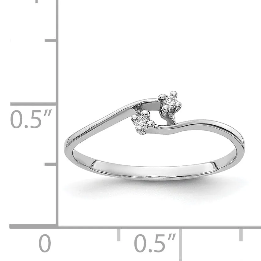 14k White Gold Polished Diamond Ring