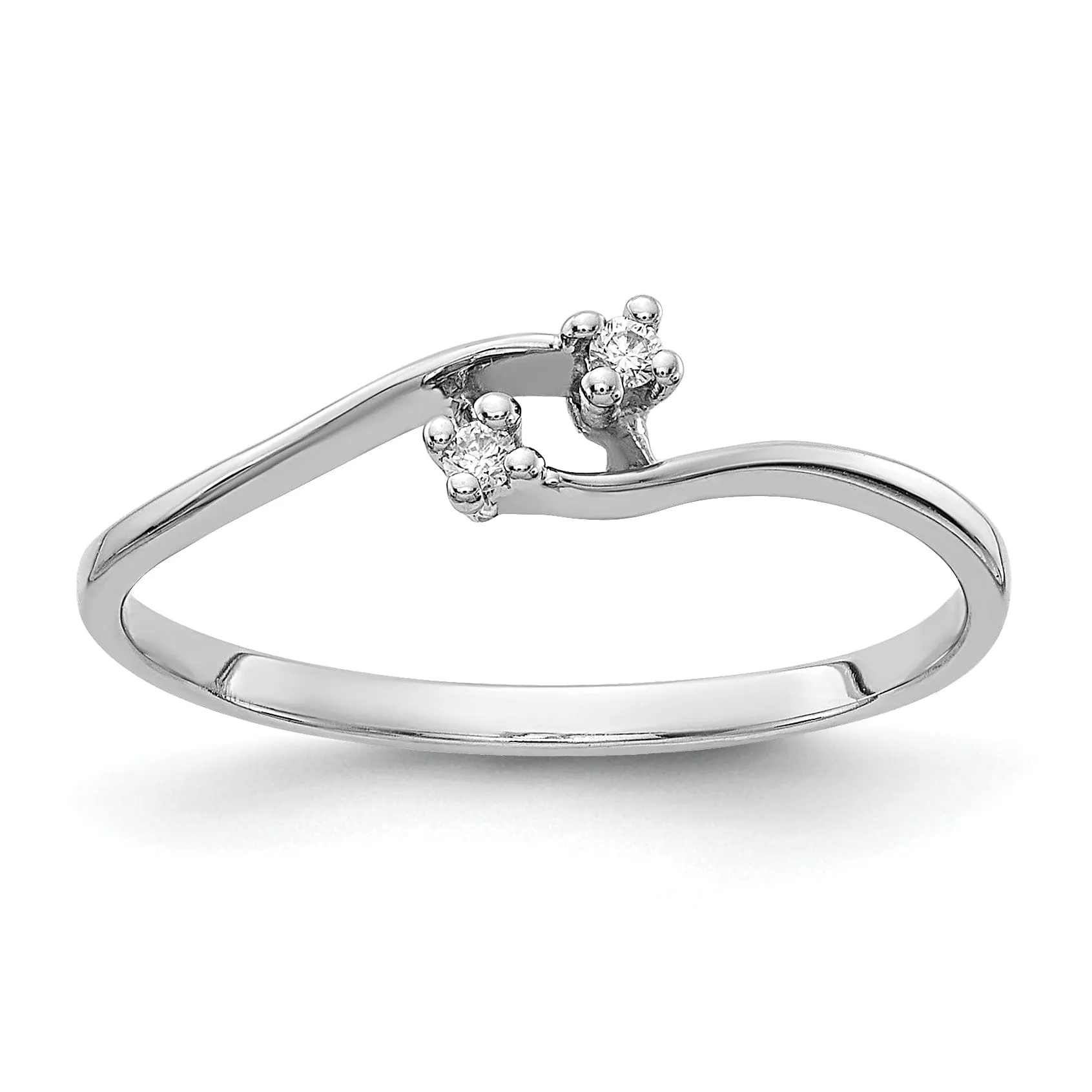 14k White Gold Polished Diamond Ring
