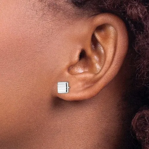 14k White Gold Post Earrings