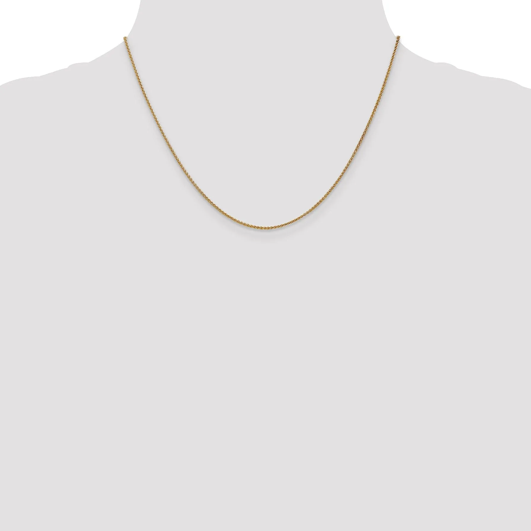14k Yellow Gold 1.2mm Spiga Wheat Chain