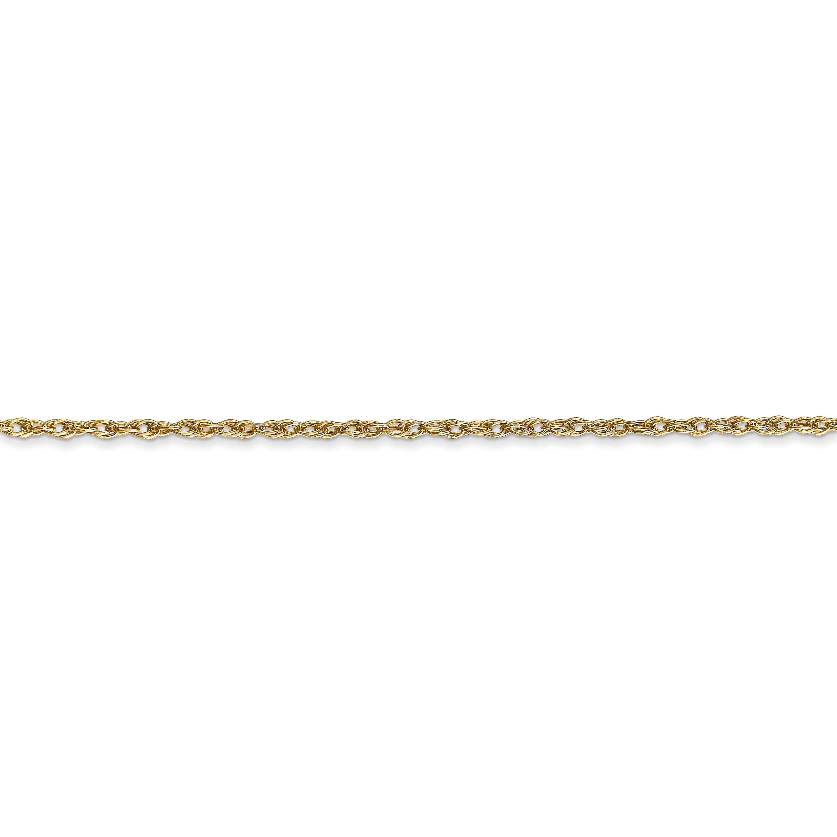 14k Yellow Gold 1.30mm Heavy Baby Rope Chain