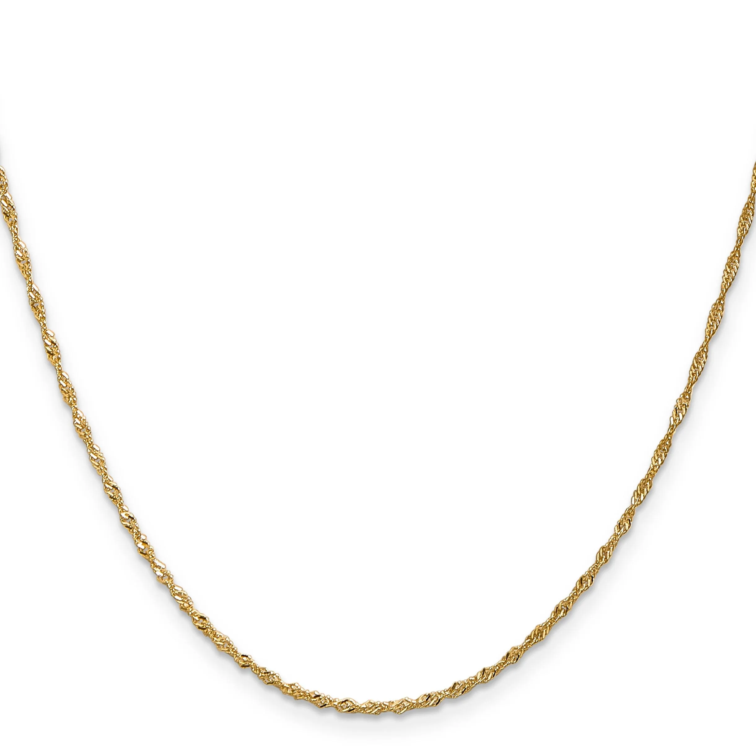 14k Yellow Gold 1.3m Singapore Chain with Lock