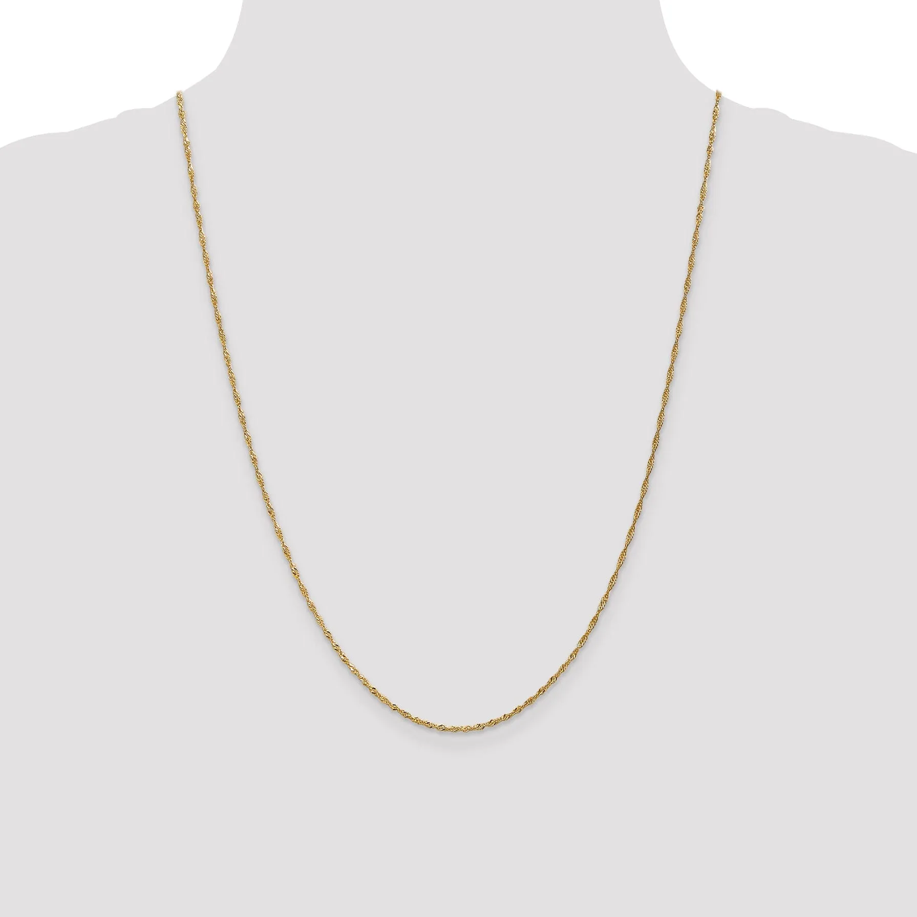 14k Yellow Gold 1.3m Singapore Chain with Lock