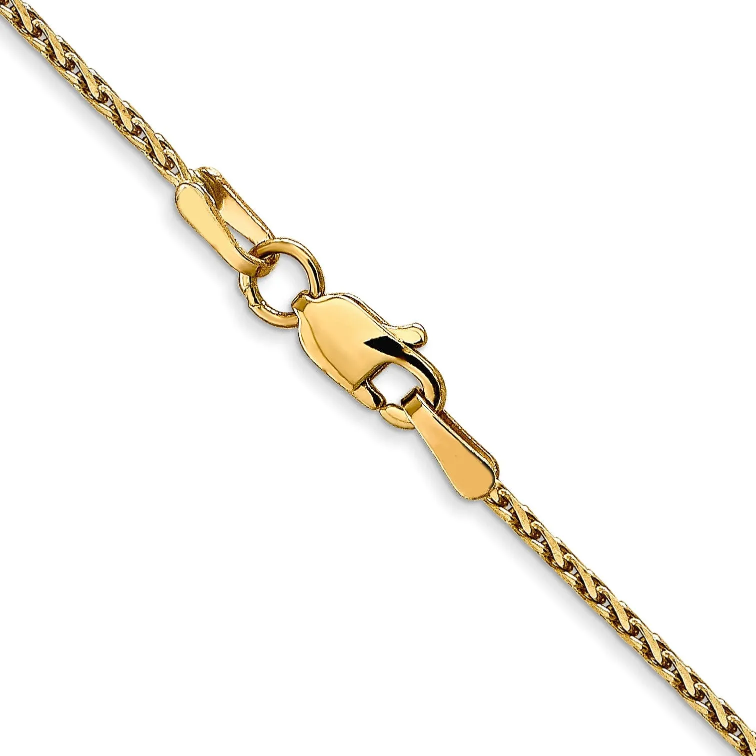 14k Yellow Gold 1.3mm D.C Spiga Wheat Chain