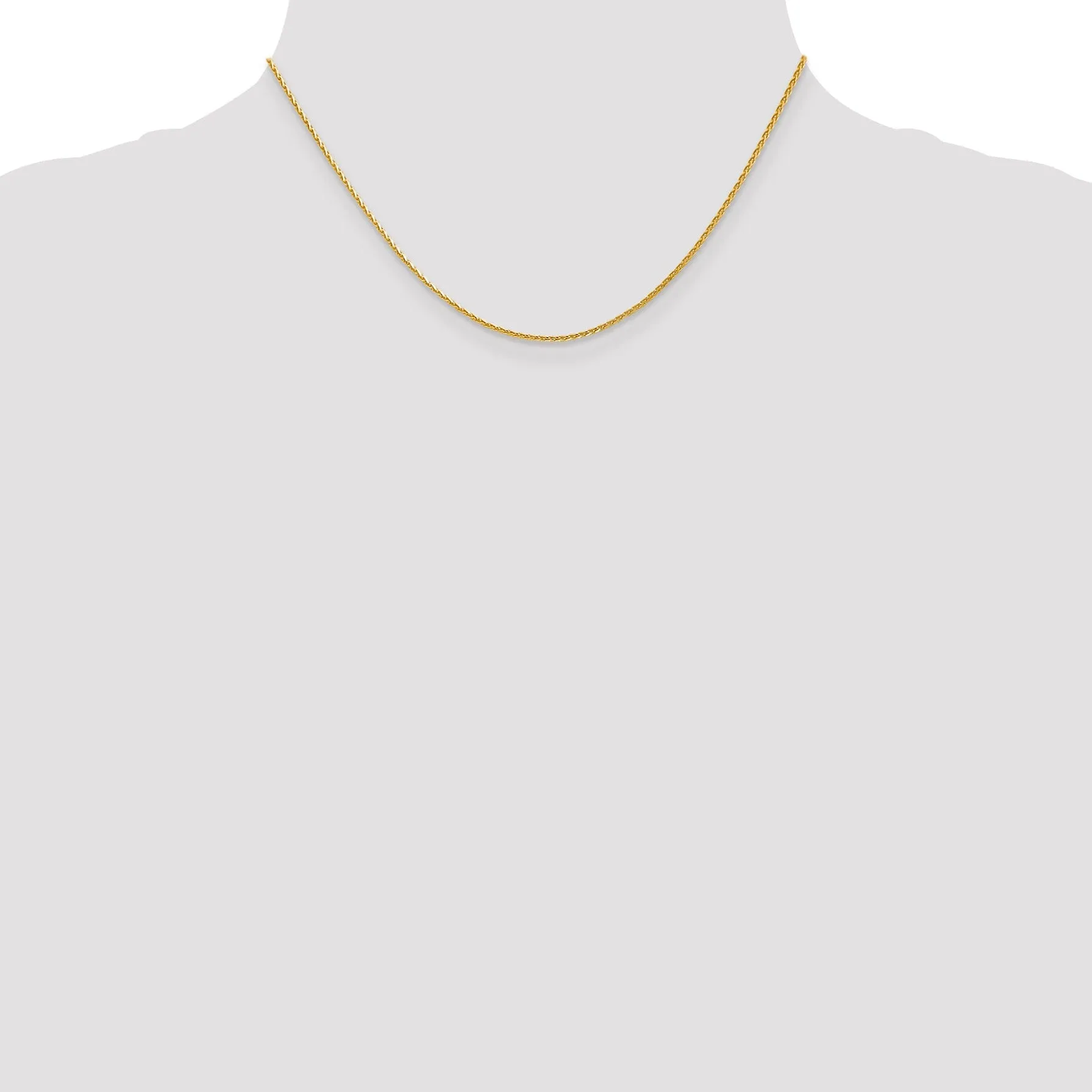 14k Yellow Gold 1.3mm D.C Spiga Wheat Chain
