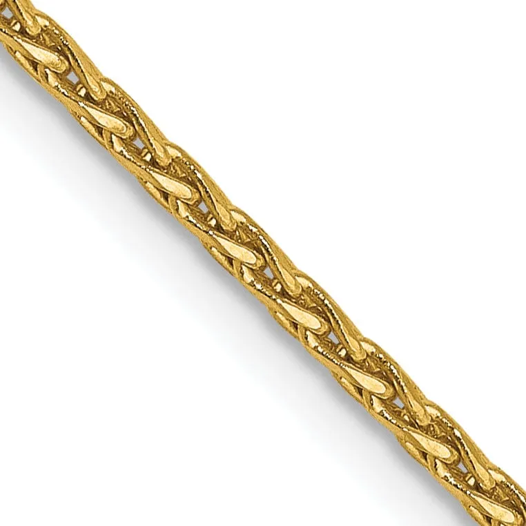 14k Yellow Gold 1.3mm D.C Spiga Wheat Chain