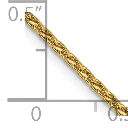 14k Yellow Gold 1.3mm D.C Spiga Wheat Chain