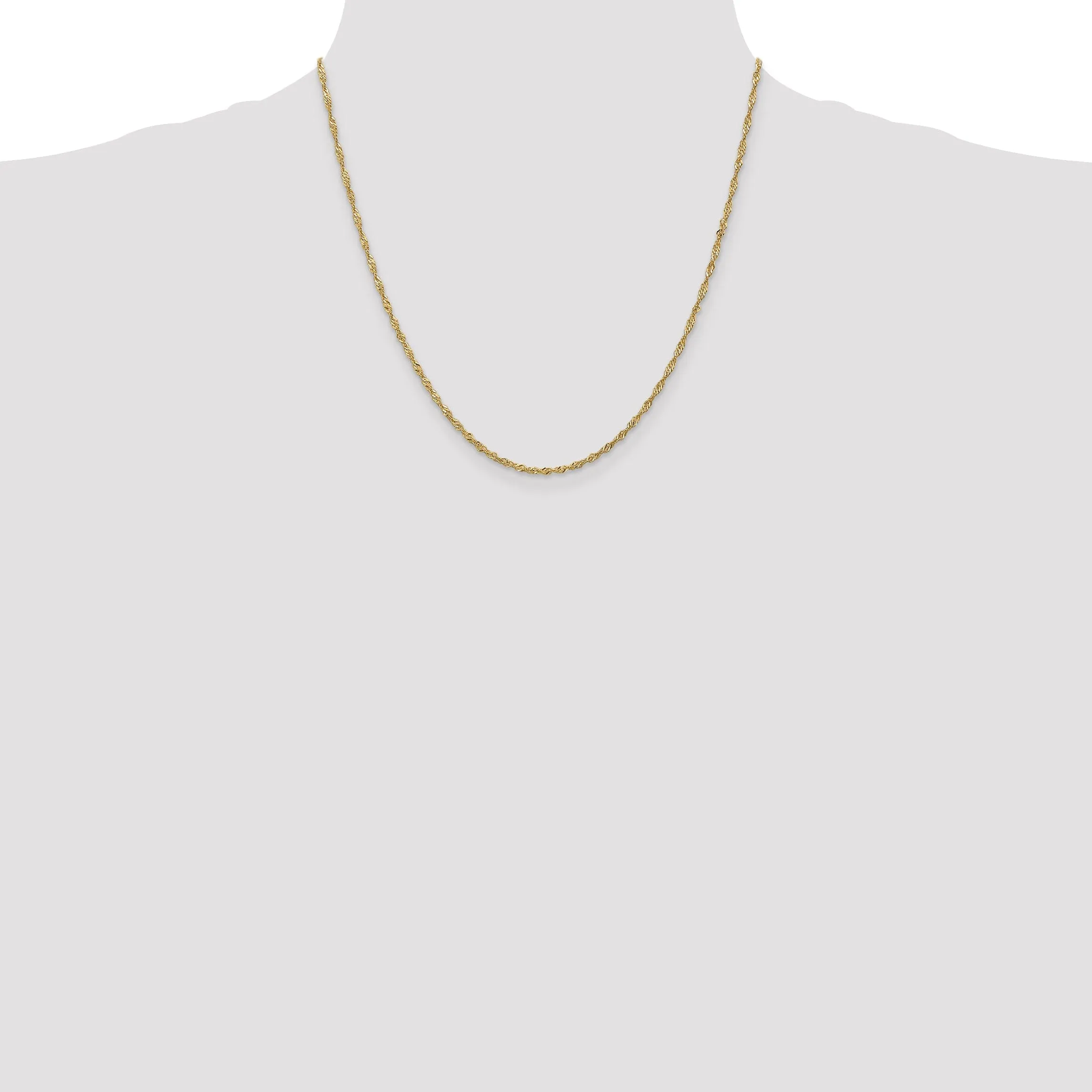 14k Yellow Gold 1.6 mm Singapore Chain