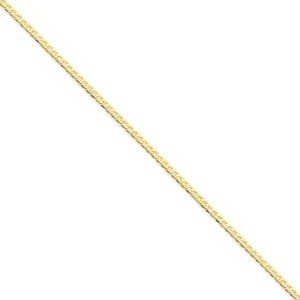 14k Yellow Gold 2.20mm Flat Beveled Curb Chain