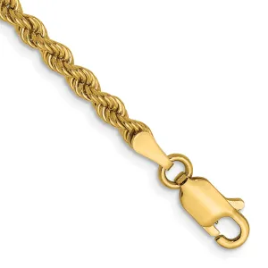 14k Yellow Gold 2.25mm Regular Rope Chain