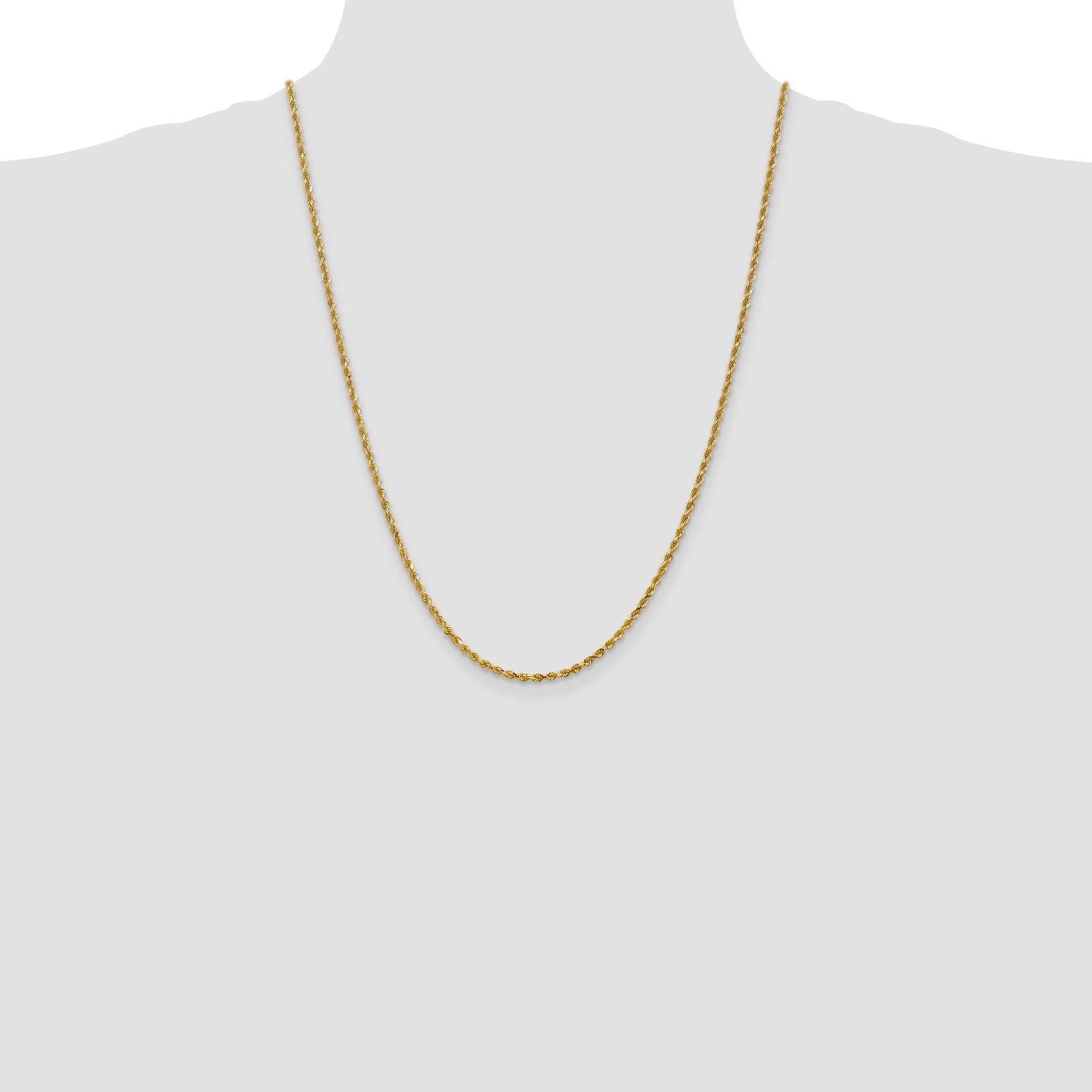 14k Yellow Gold 2.50mm D.C Rope Chain