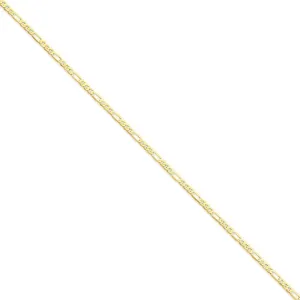 14k Yellow Gold 2.75-mm Flat Solid Figaro Chain