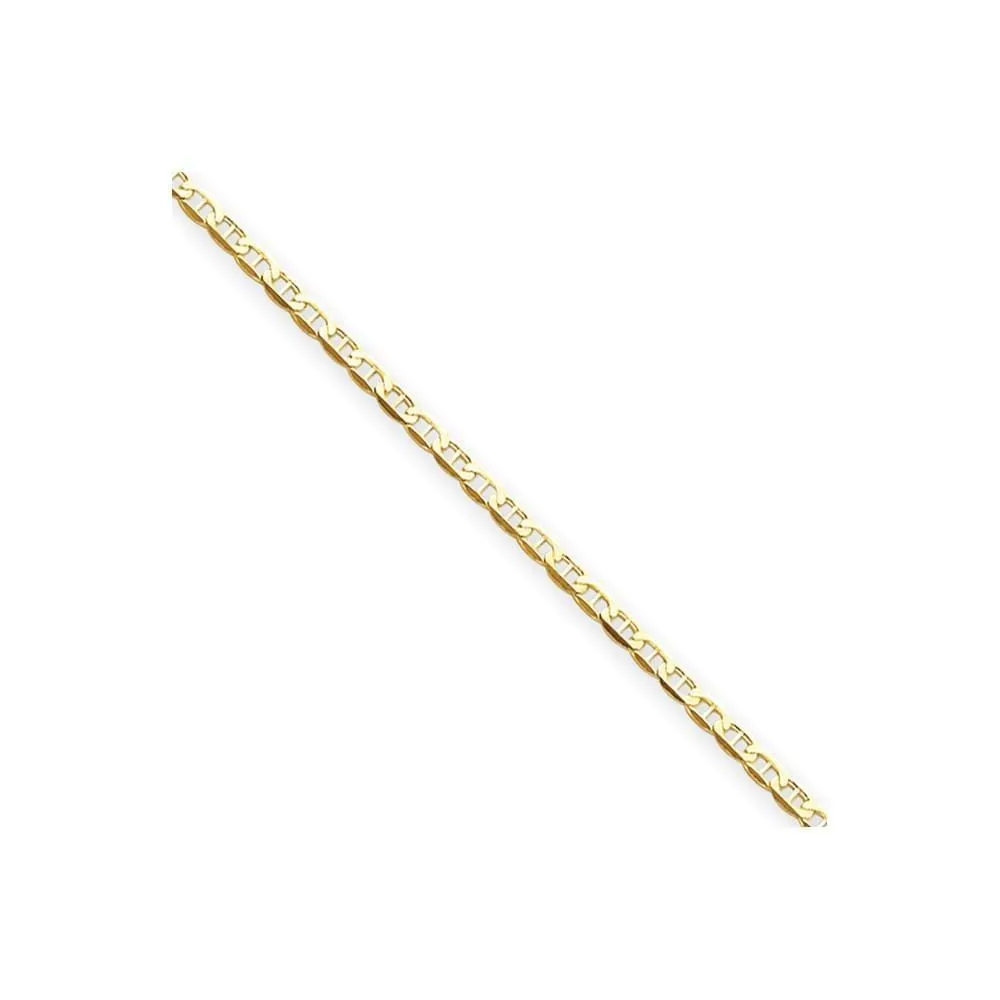 14k Yellow Gold 3.00mm Concave Anchor Chain