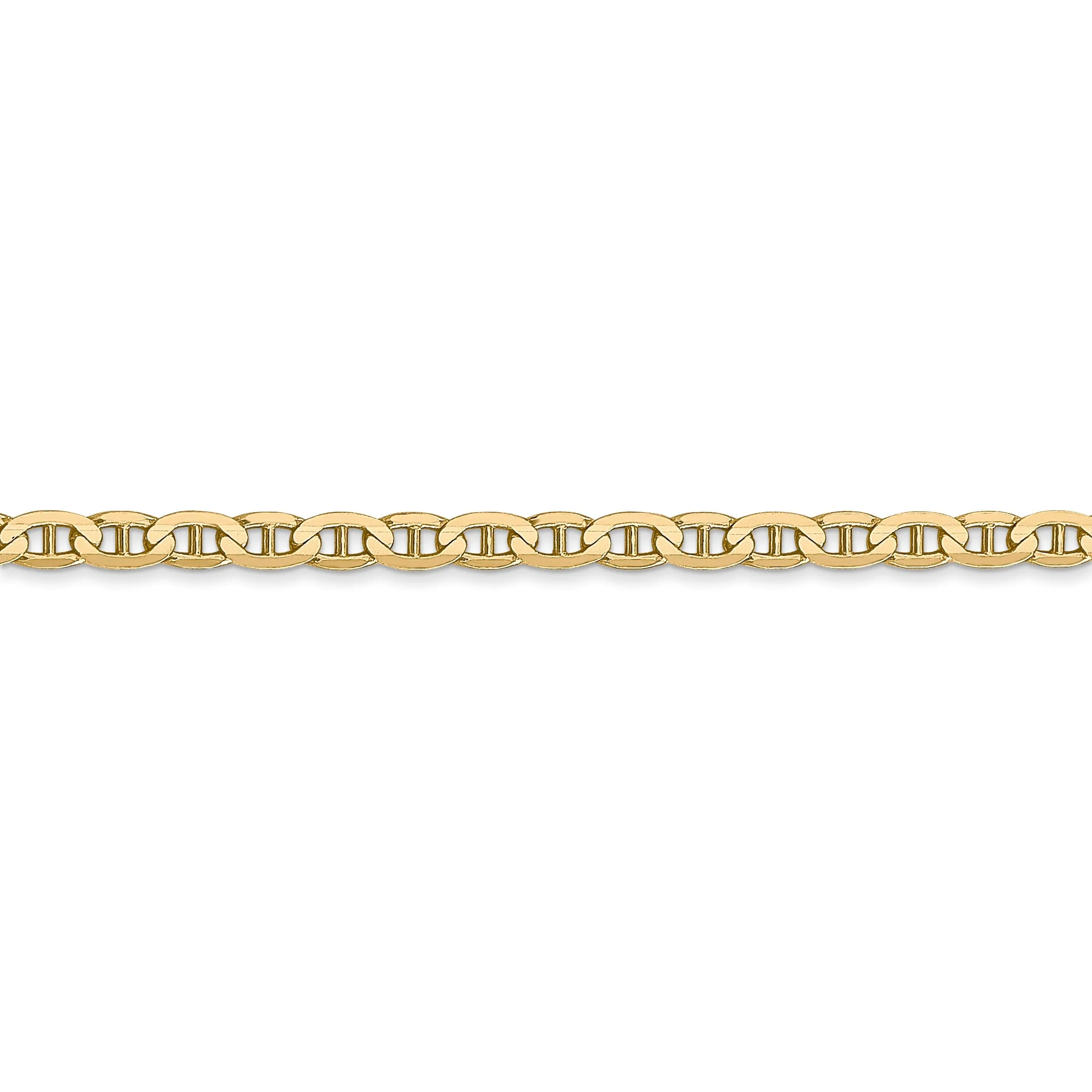 14k Yellow Gold 3.00mm Concave Anchor Chain