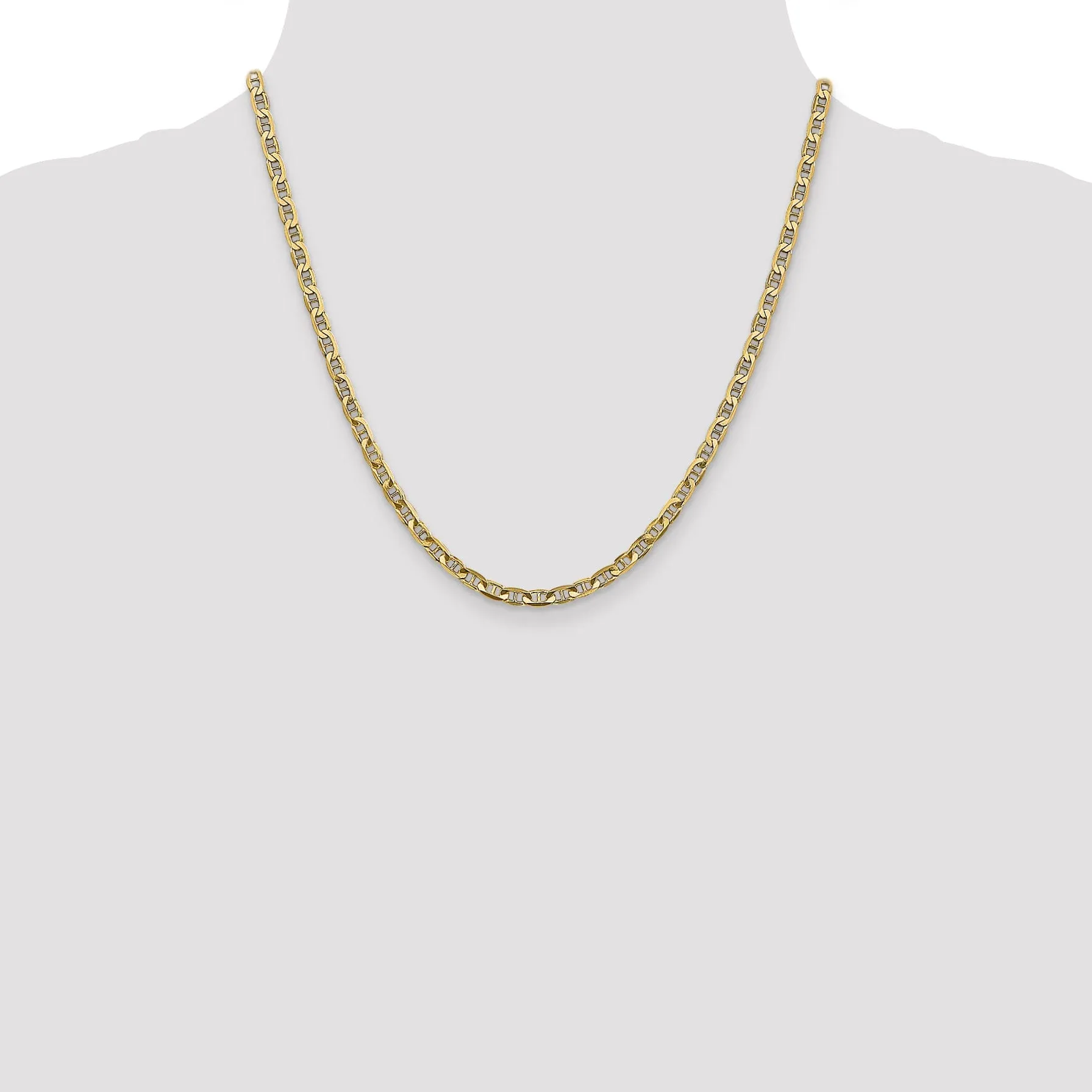 14k Yellow Gold 3.75mm Concave Anchor Chain
