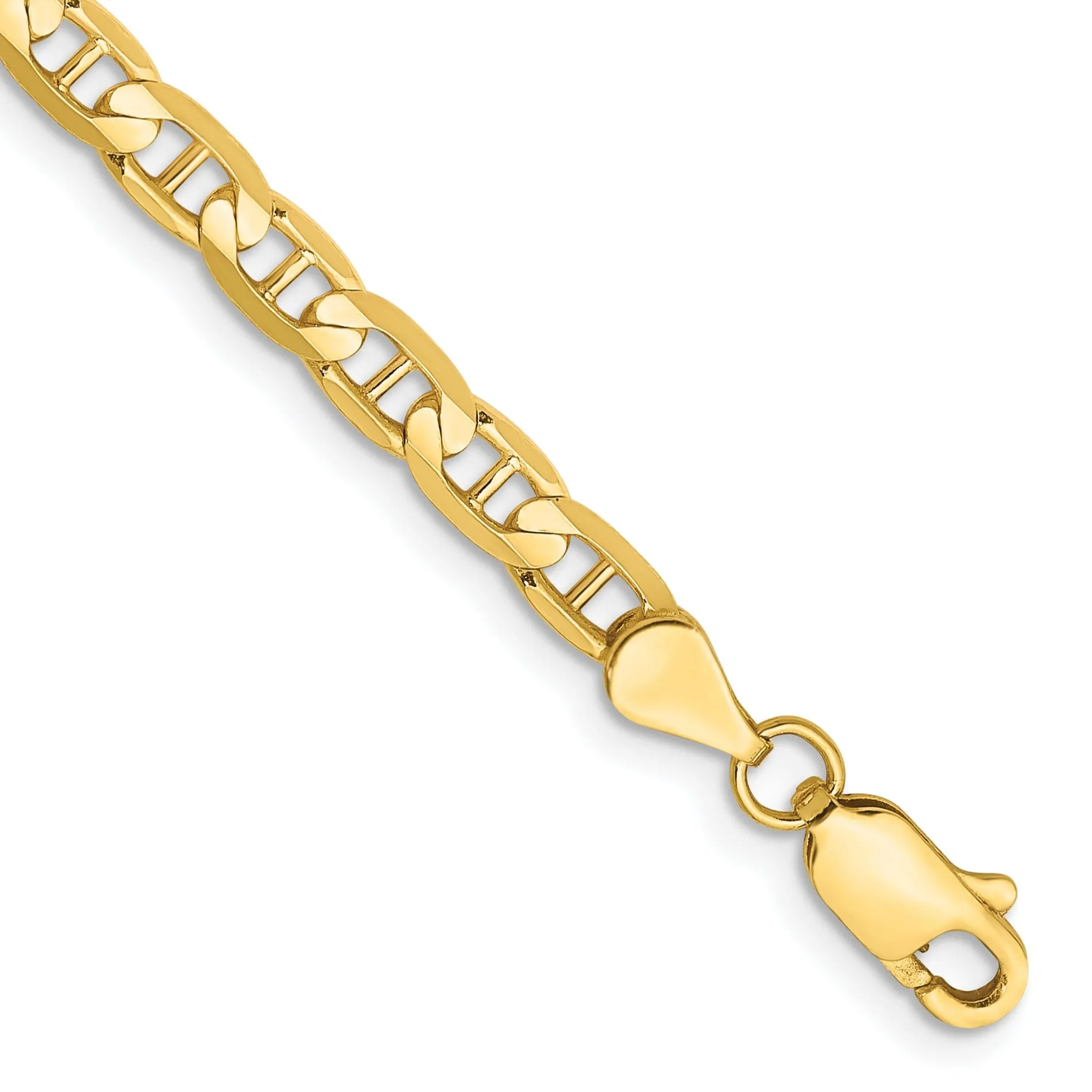 14k Yellow Gold 3.75mm Concave Anchor Chain