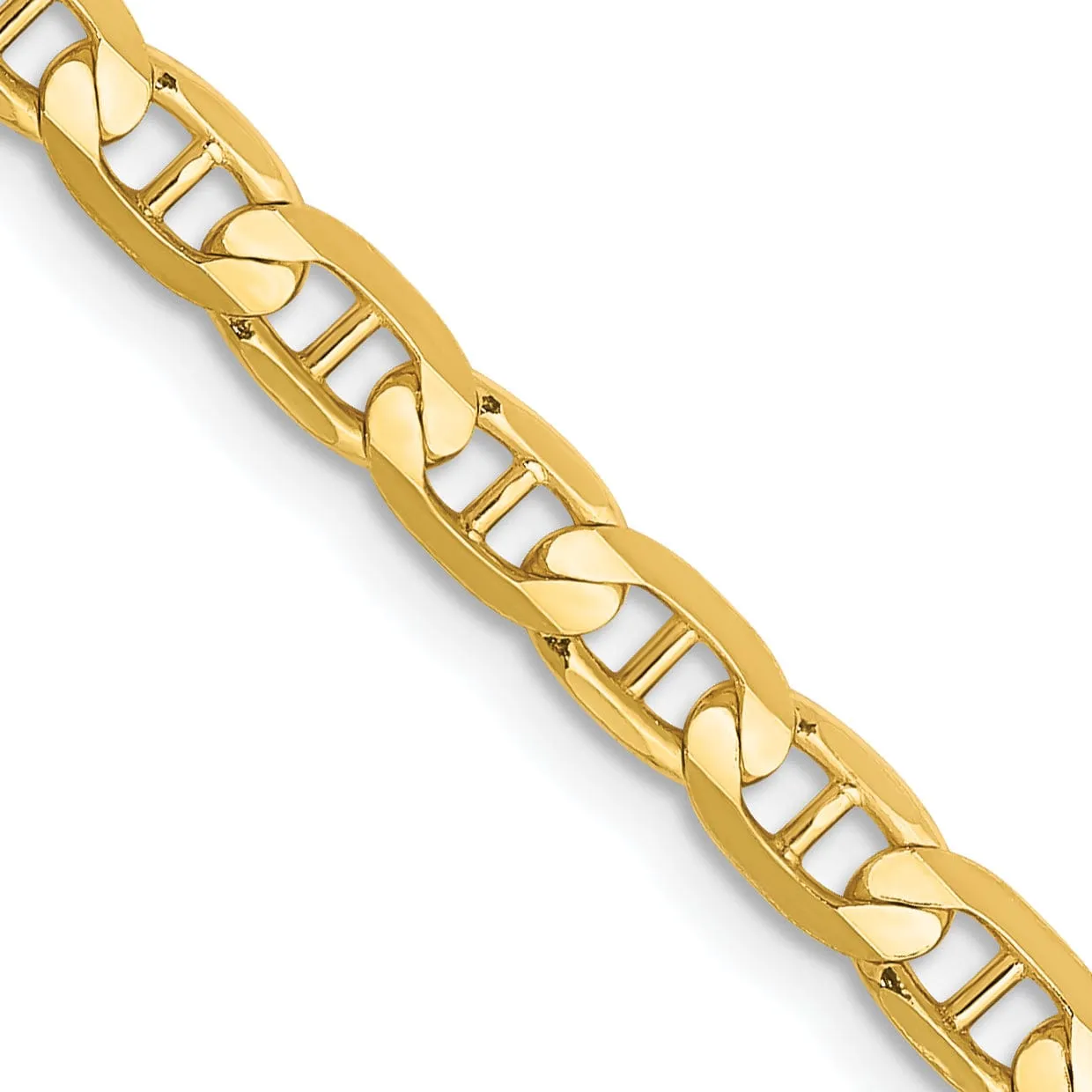 14k Yellow Gold 3.75mm Concave Anchor Chain