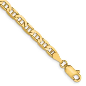 14k Yellow Gold 3.75mm Concave Anchor Chain