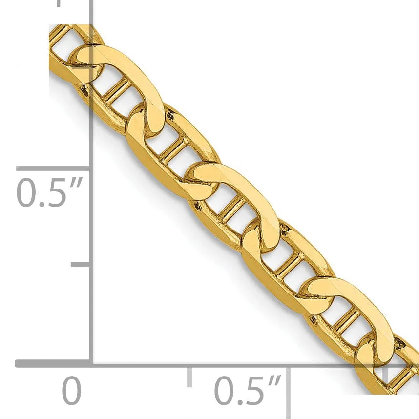14k Yellow Gold 3.75mm Concave Anchor Chain