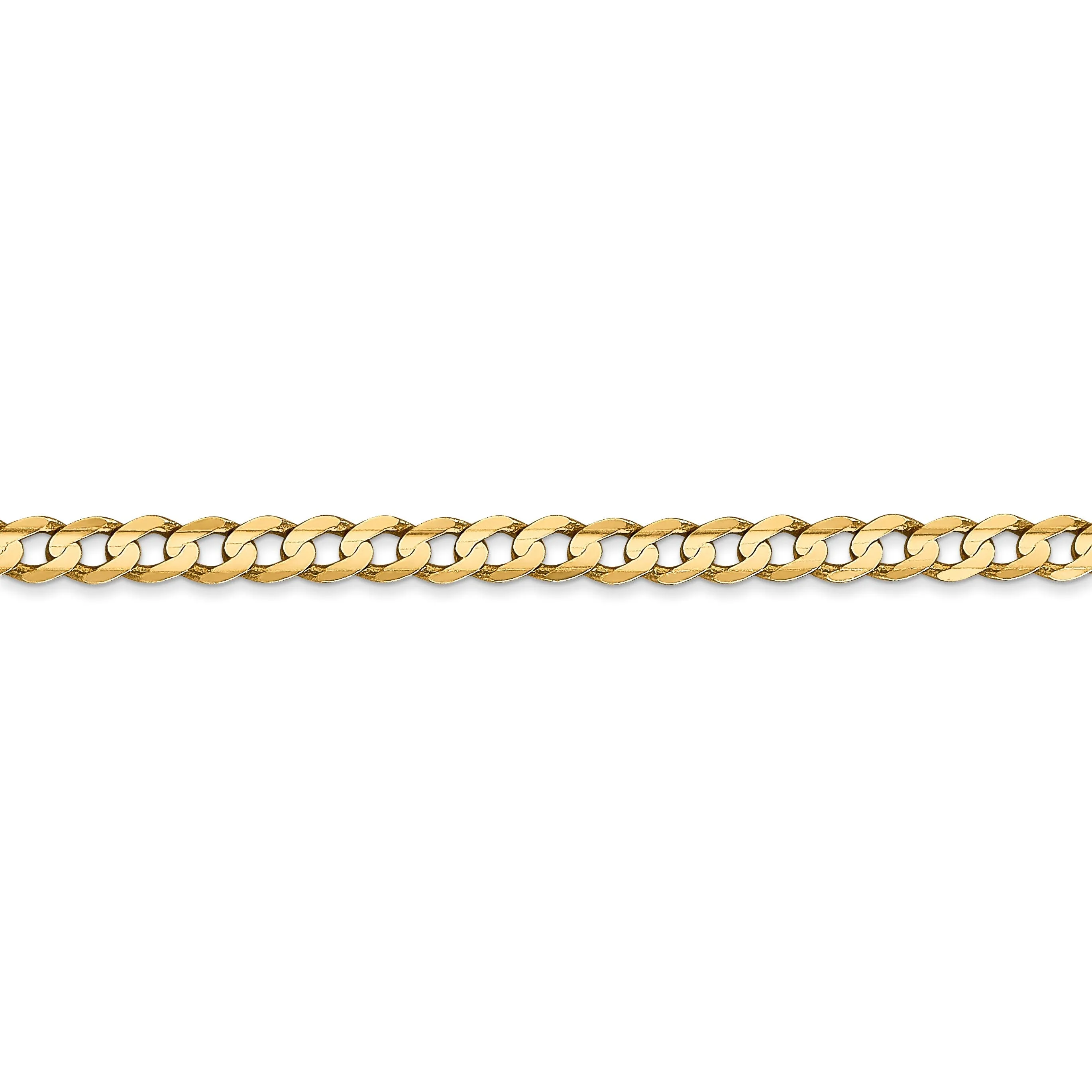 14k Yellow Gold 3.80mm Open Concave Curb Chain