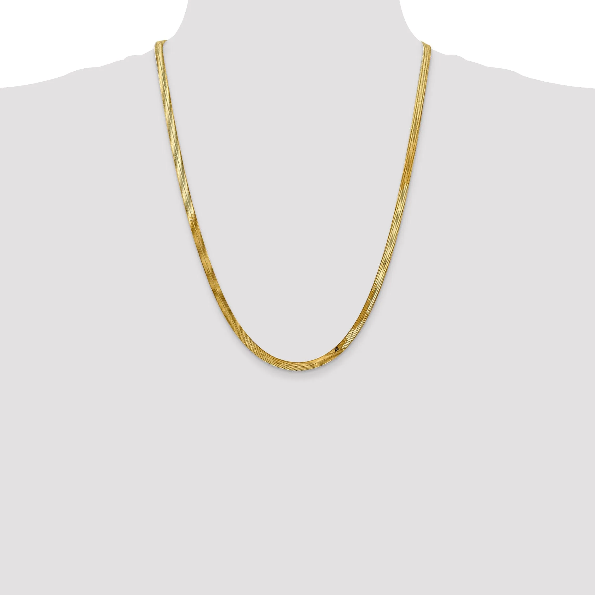 14k Yellow Gold 4.00mm Silky Herringbone Chain
