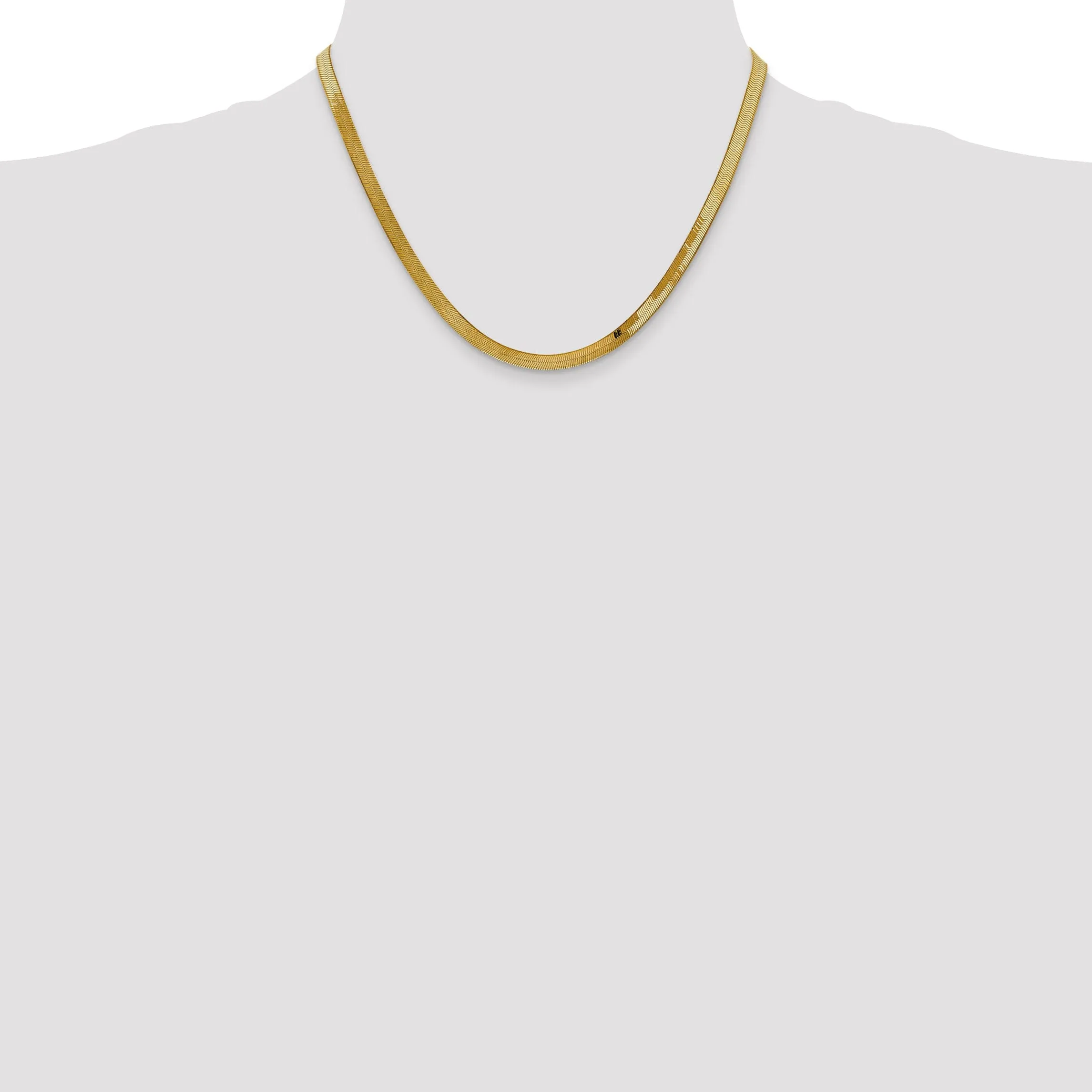14k Yellow Gold 4.00mm Silky Herringbone Chain