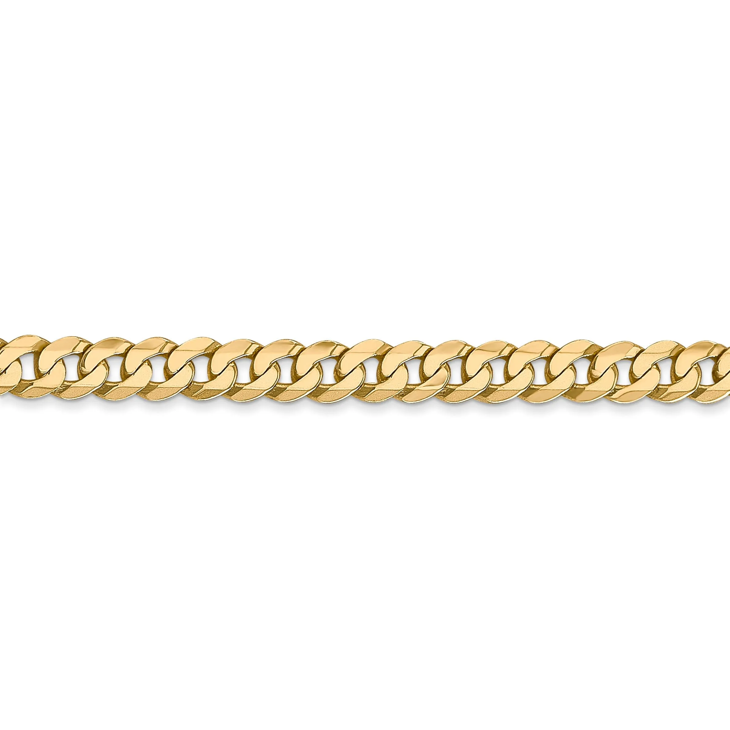 14k Yellow Gold 4.60mm Flat Beveled Curb Chain