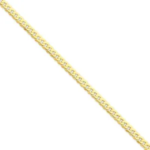 14k Yellow Gold 4.60mm Flat Beveled Curb Chain