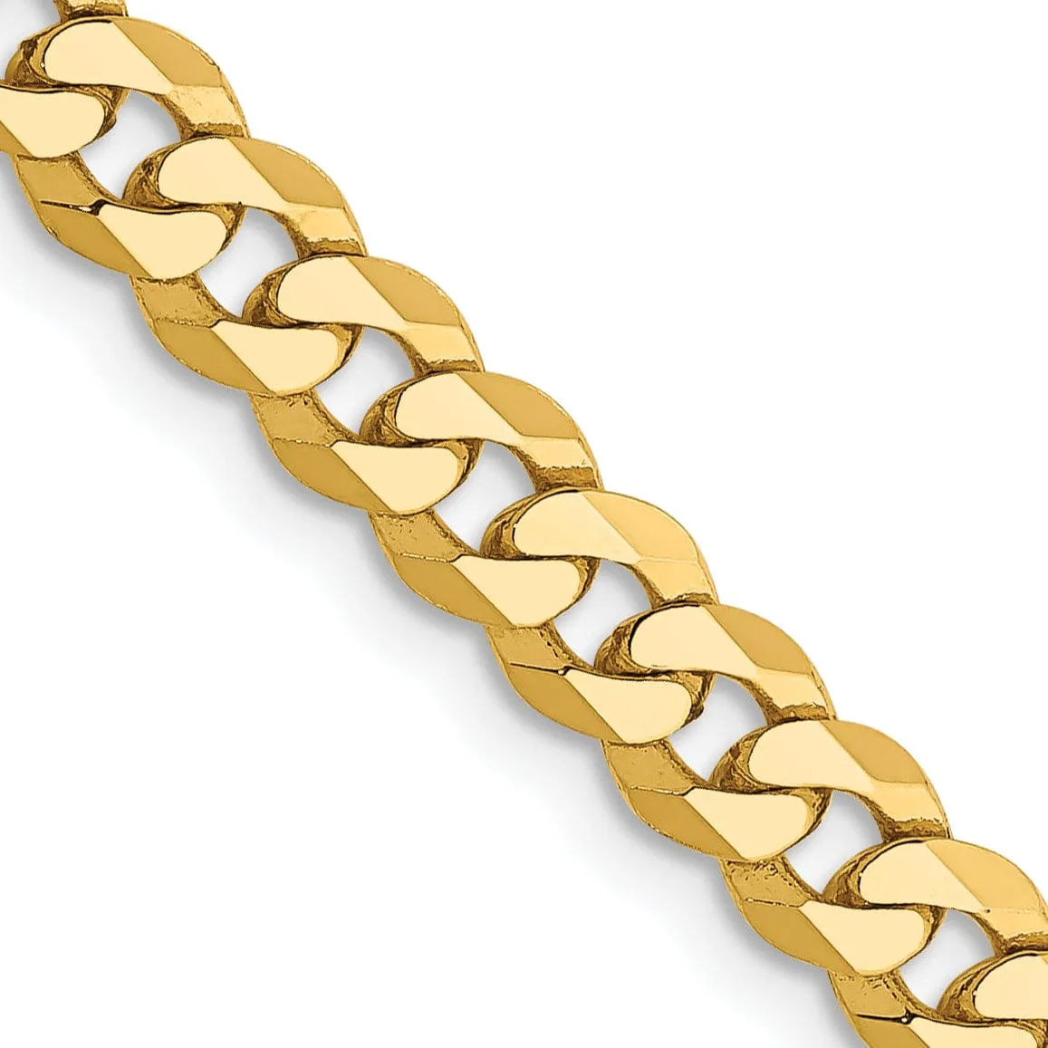 14k Yellow Gold 4.60mm Flat Beveled Curb Chain