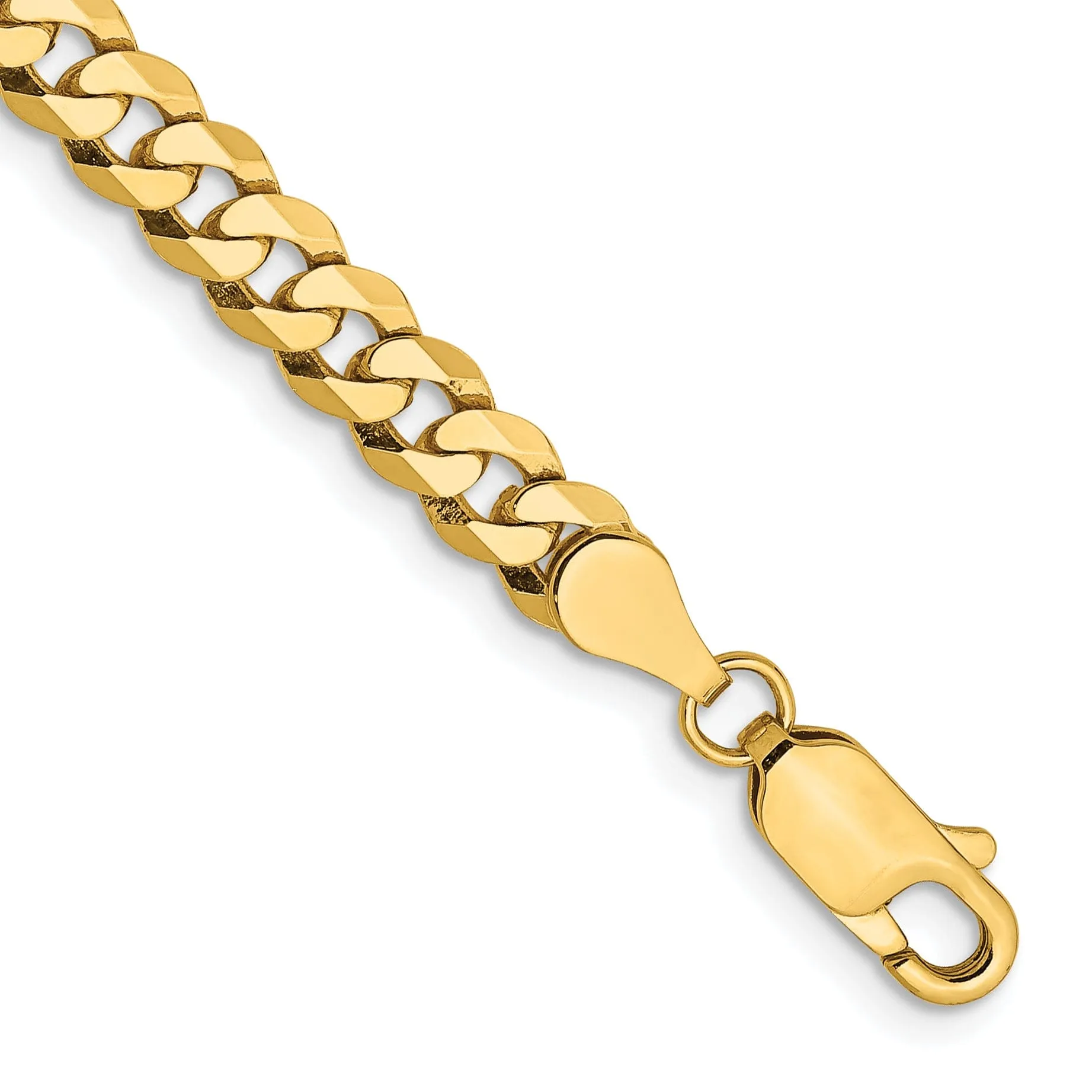 14k Yellow Gold 4.60mm Flat Beveled Curb Chain