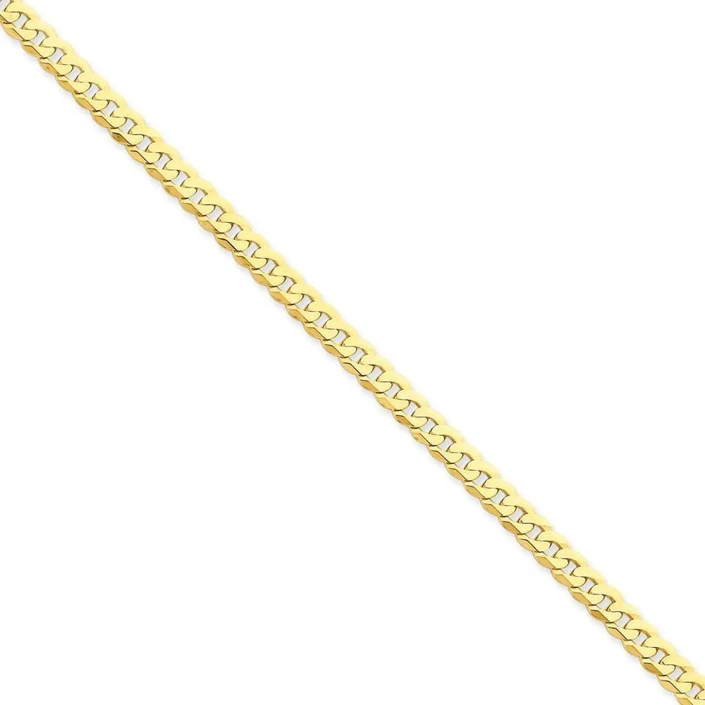 14k Yellow Gold 4.60mm Flat Beveled Curb Chain