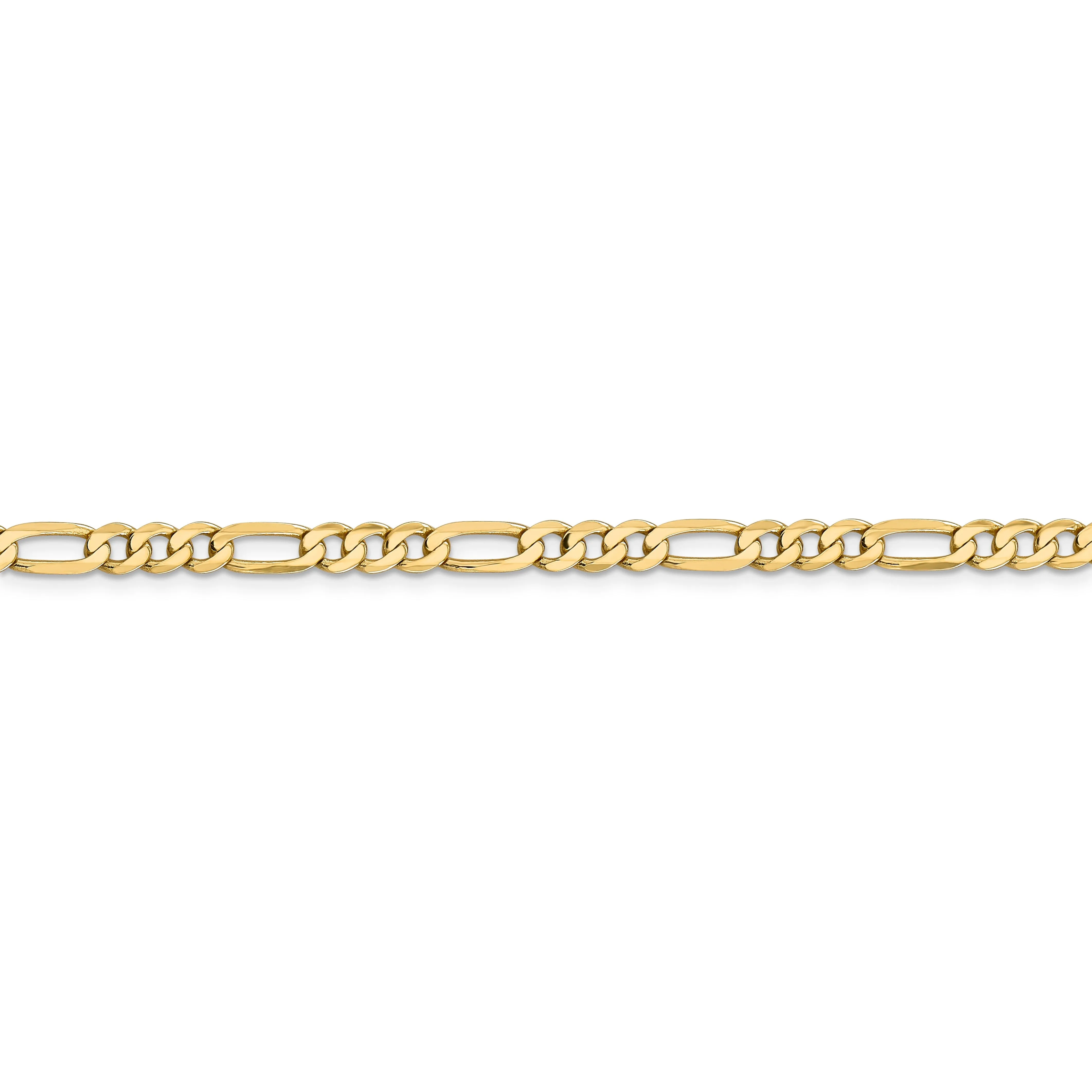 14k Yellow Gold 4.75-mm Flat Solid Figaro Chain