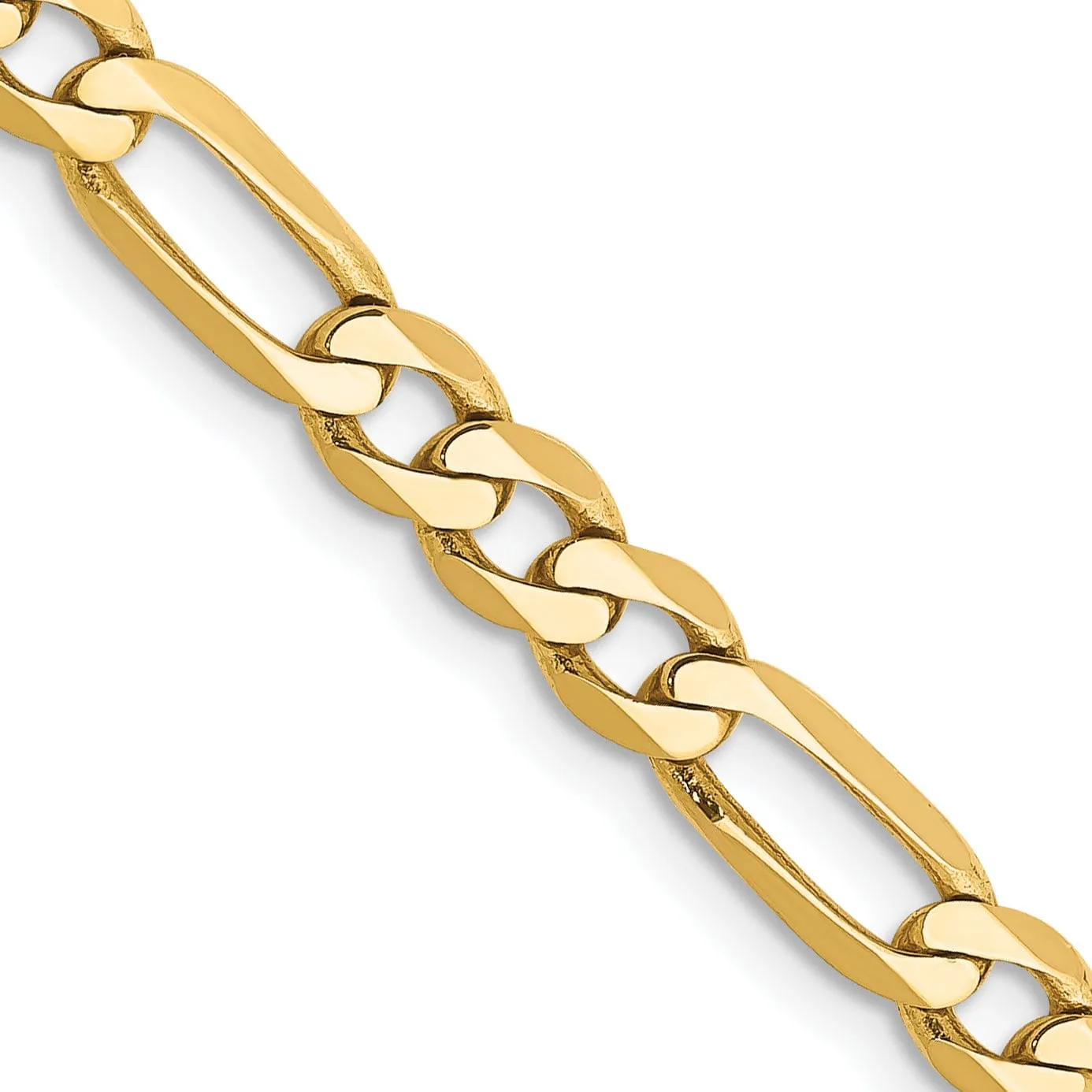 14k Yellow Gold 4.75-mm Flat Solid Figaro Chain