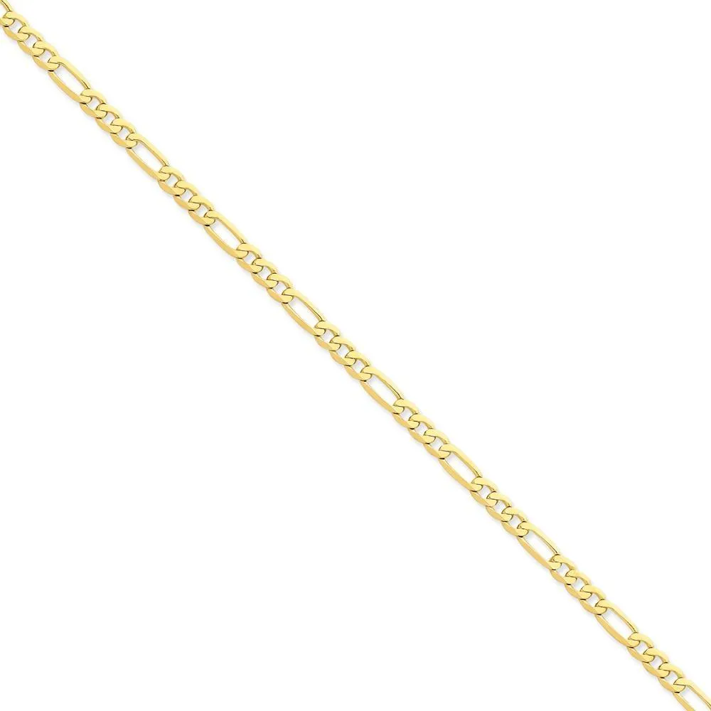 14k Yellow Gold 4.75-mm Flat Solid Figaro Chain
