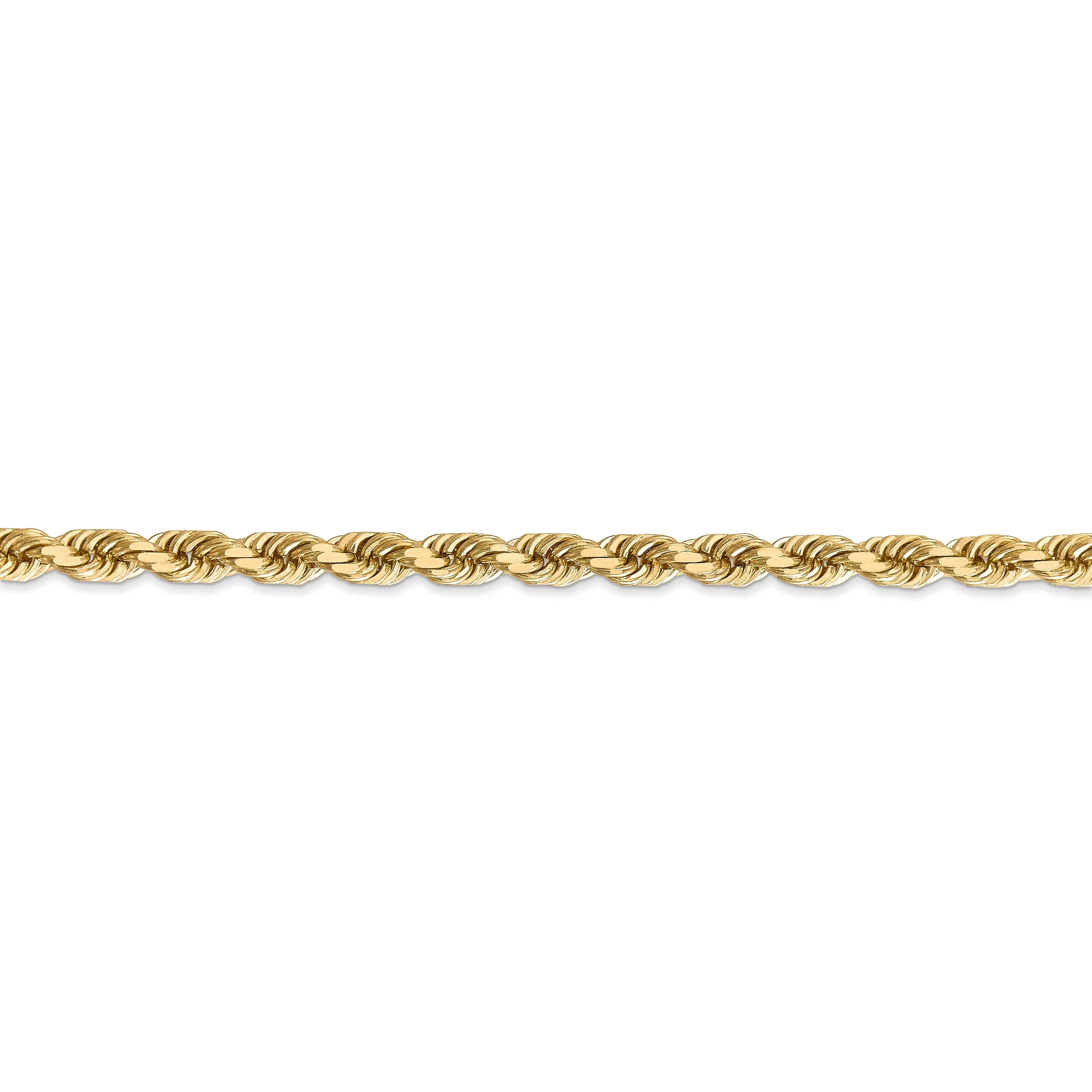 14k Yellow Gold 5.00mm Diamond Cut Rope Chain