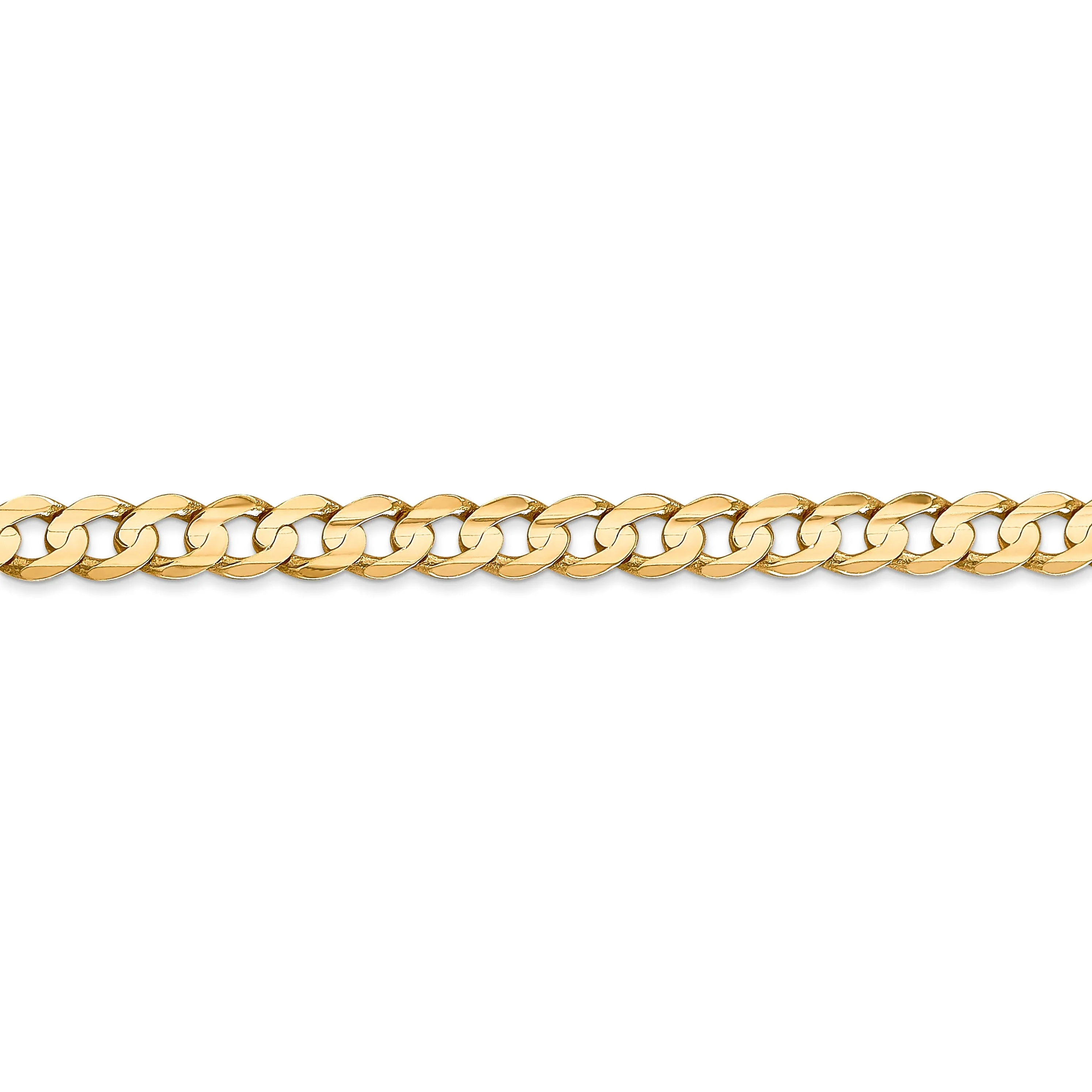 14k Yellow Gold 5.25mm Open Concave Curb Chain