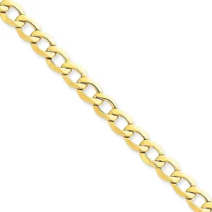 14k Yellow Gold 7.00m Semi Solid Curb Link Chain
